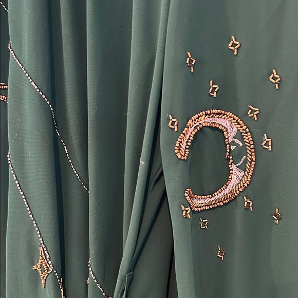 Embellished Teal Long Sleeve Maxi Dress - Picture 2 of 5